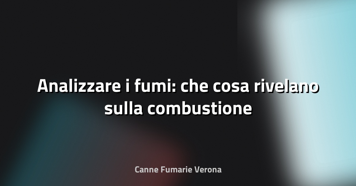 🔥 Analizzare i fumi: che cosa rivelano sulla combustione