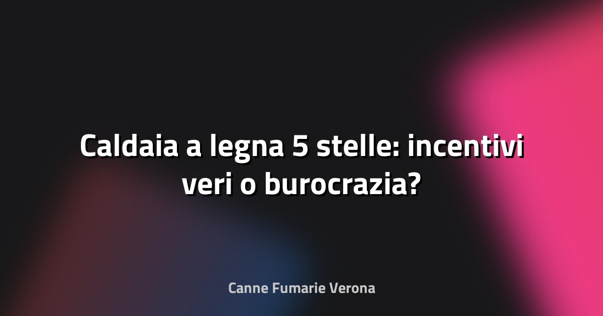 🔥 Caldaia a legna 5 stelle: incentivi veri o burocrazia?