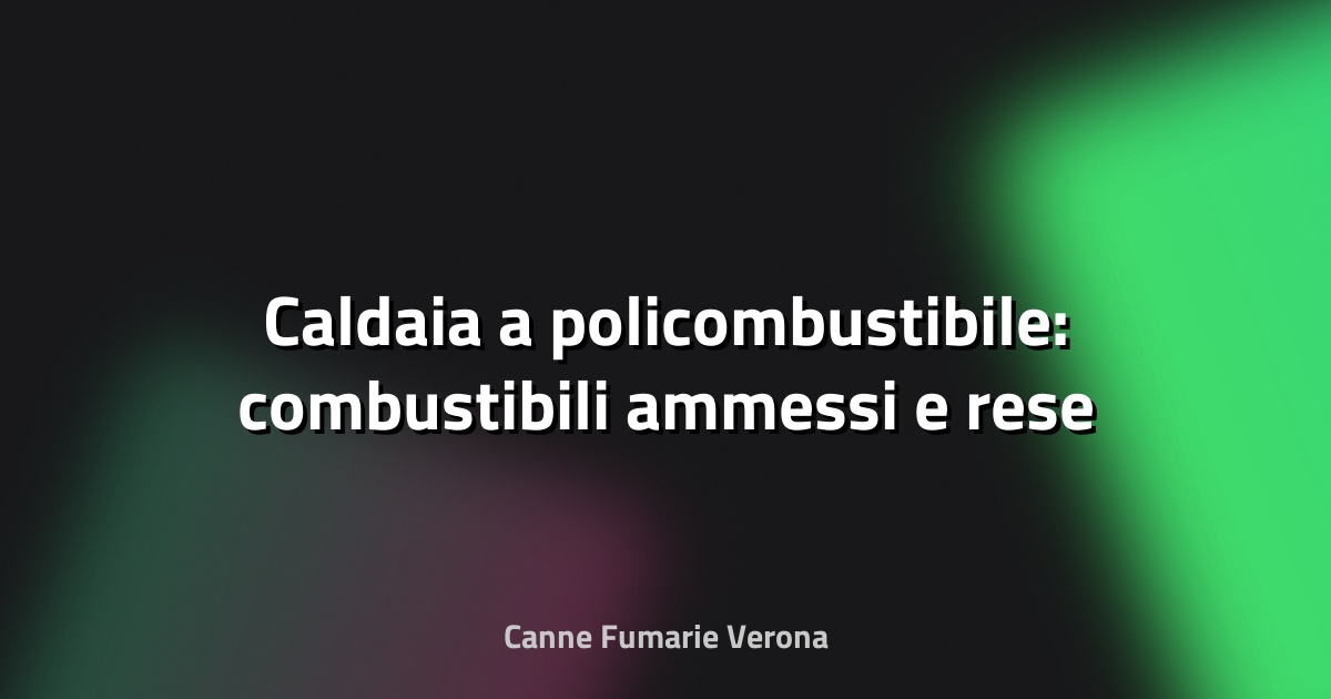 🔥 Caldaia a policombustibile: combustibili ammessi e rese