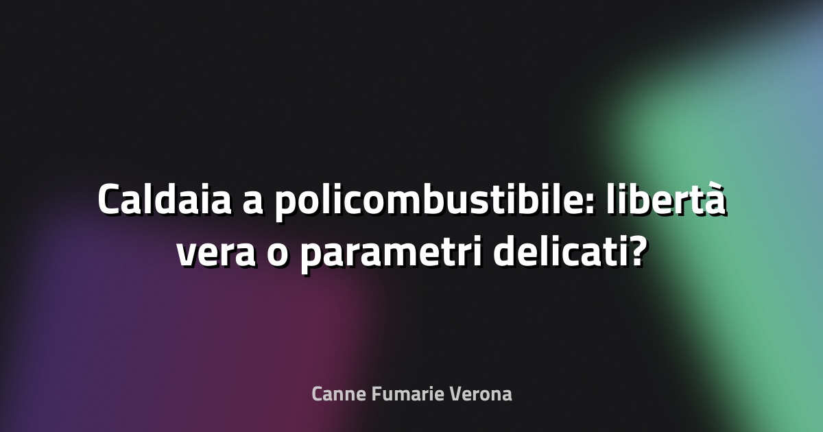 🔥 Caldaia a policombustibile: libertà vera o parametri delicati?