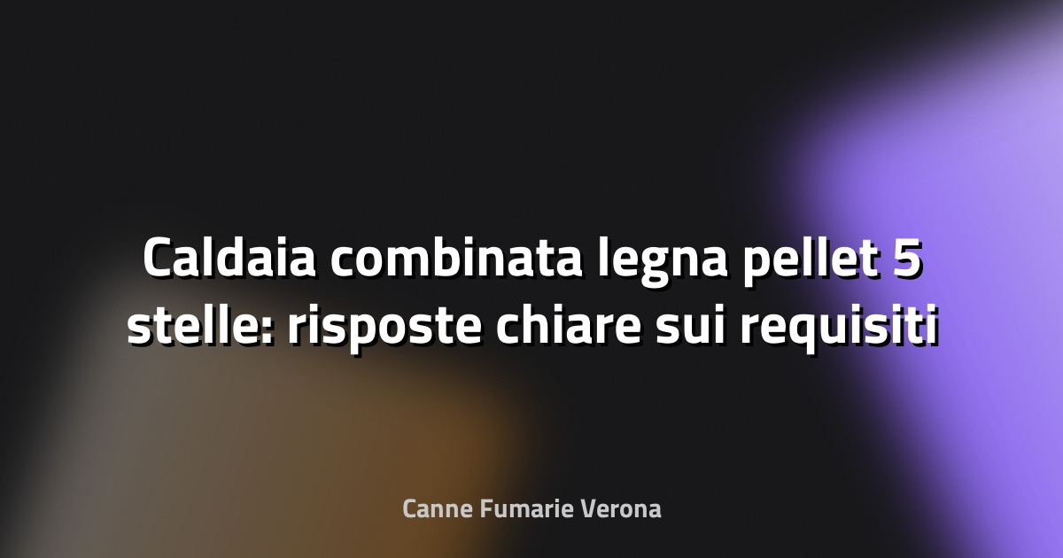 🔥 Caldaia combinata legna pellet 5 stelle: risposte chiare sui requisiti