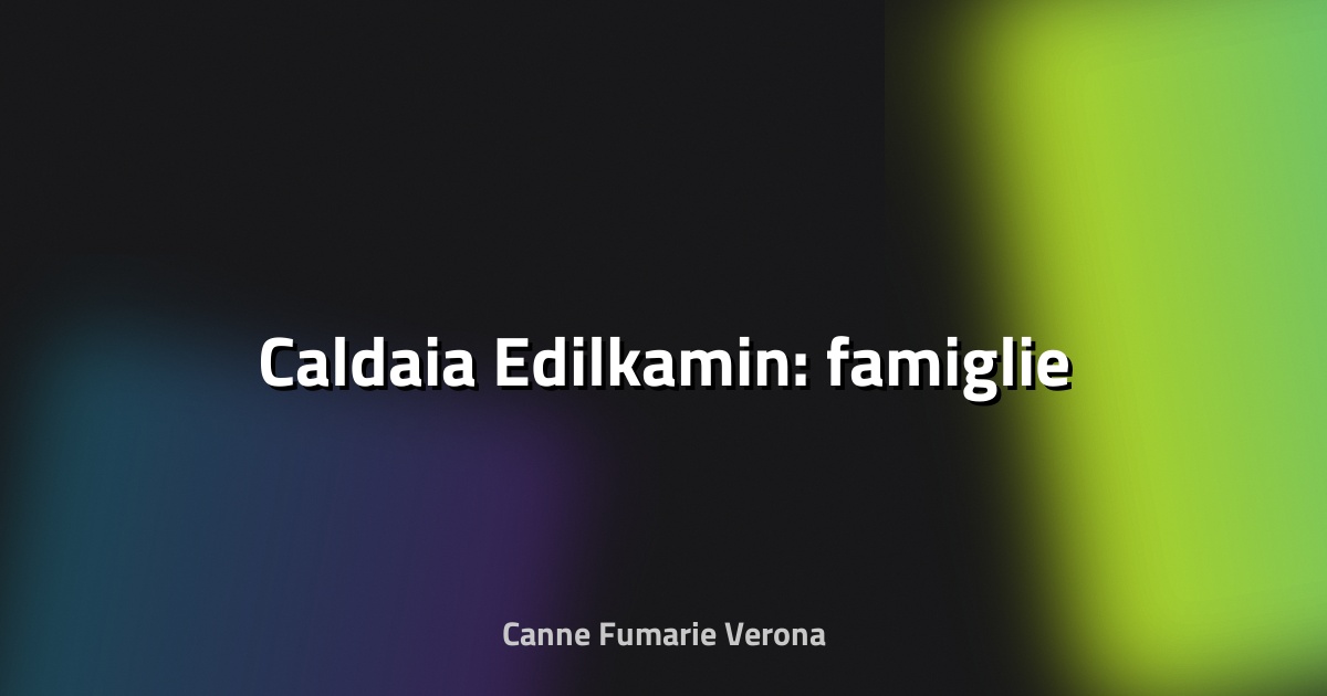 🔥 Caldaia Edilkamin: famiglie