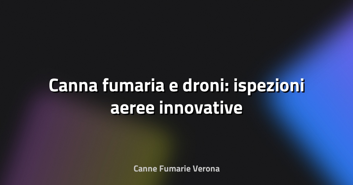 🚁 Canna fumaria e droni: ispezioni aeree innovative