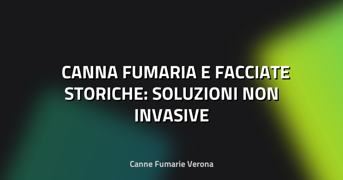 🏛️ CANNA FUMARIA E FACCIATE STORICHE: SOLUZIONI NON INVASIVE