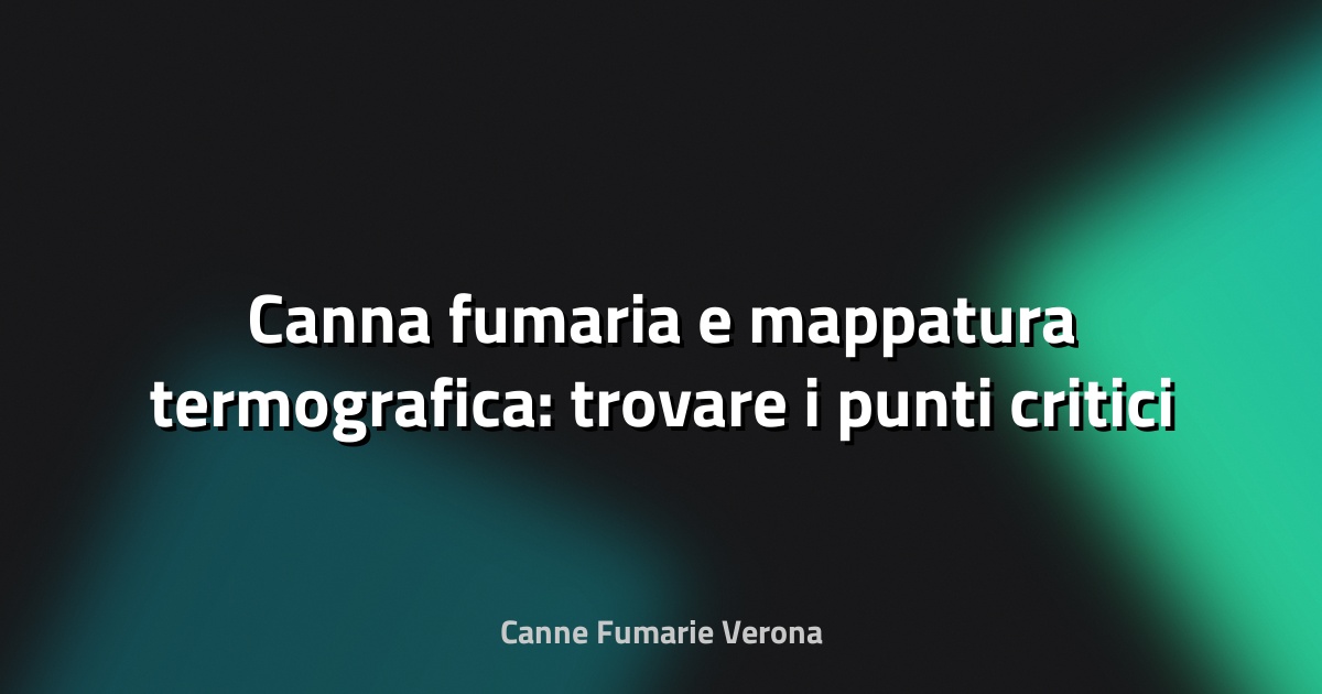 🔥 Canna fumaria e mappatura termografica: trovare i punti critici