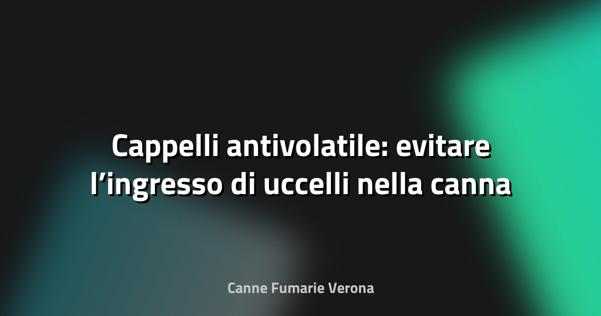 🦅 Cappelli antivolatile: evitare l’ingresso di uccelli nella canna fumaria