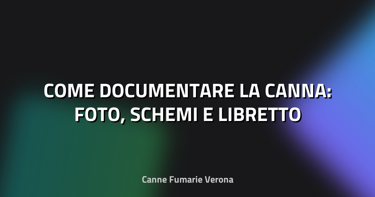 🔥 COME DOCUMENTARE LA CANNA: FOTO, SCHEMI E LIBRETTO