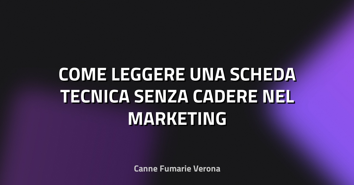 🔥 COME LEGGERE UNA SCHEDA TECNICA SENZA CADERE NEL MARKETING