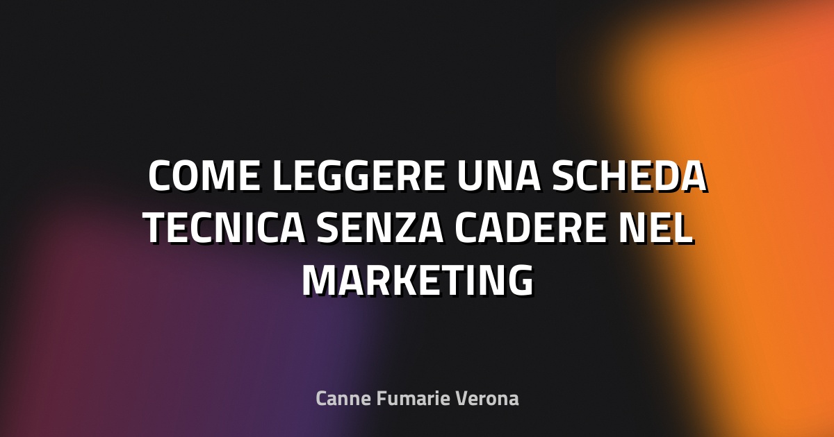 🛠️ COME LEGGERE UNA SCHEDA TECNICA SENZA CADERE NEL MARKETING