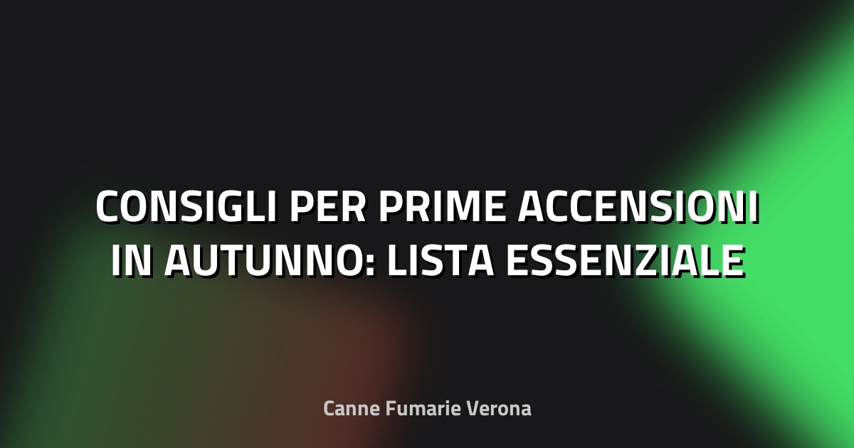 🔥 CONSIGLI PER PRIME ACCENSIONI IN AUTUNNO: LISTA ESSENZIALE