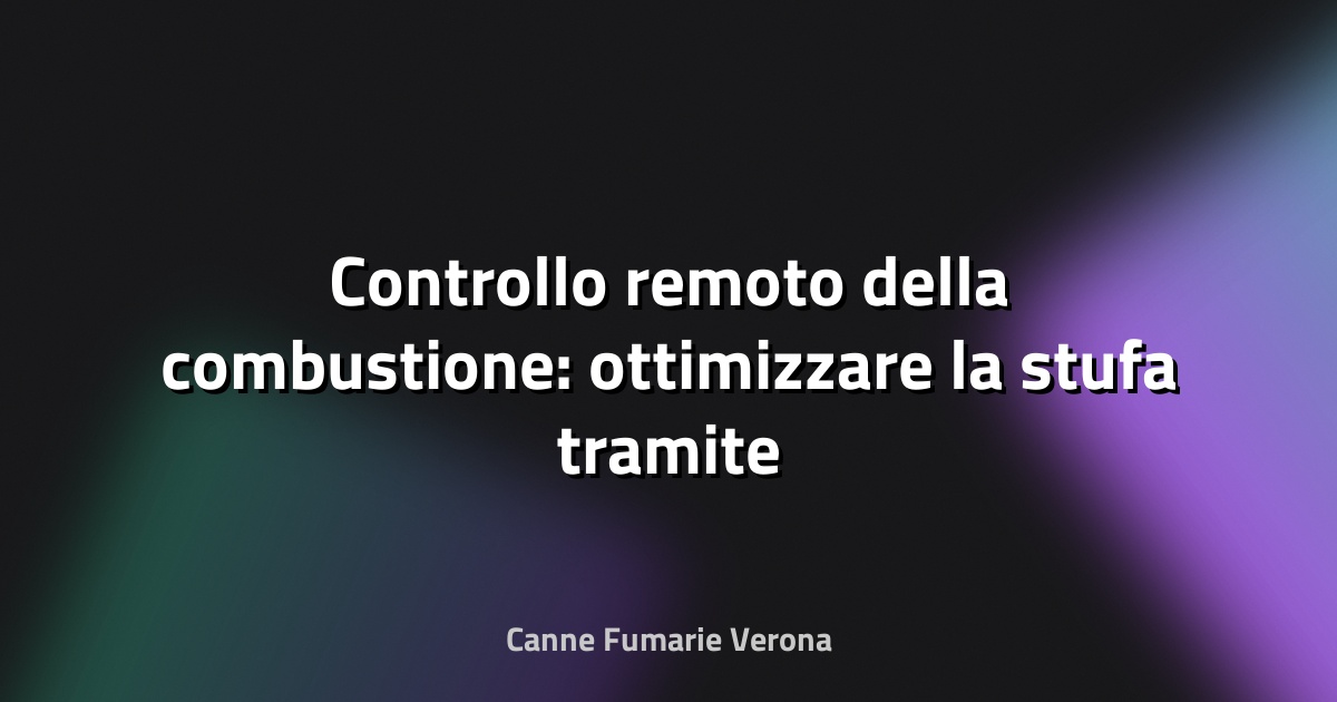 🔥 Controllo remoto della combustione: ottimizzare la stufa tramite la canna fumaria