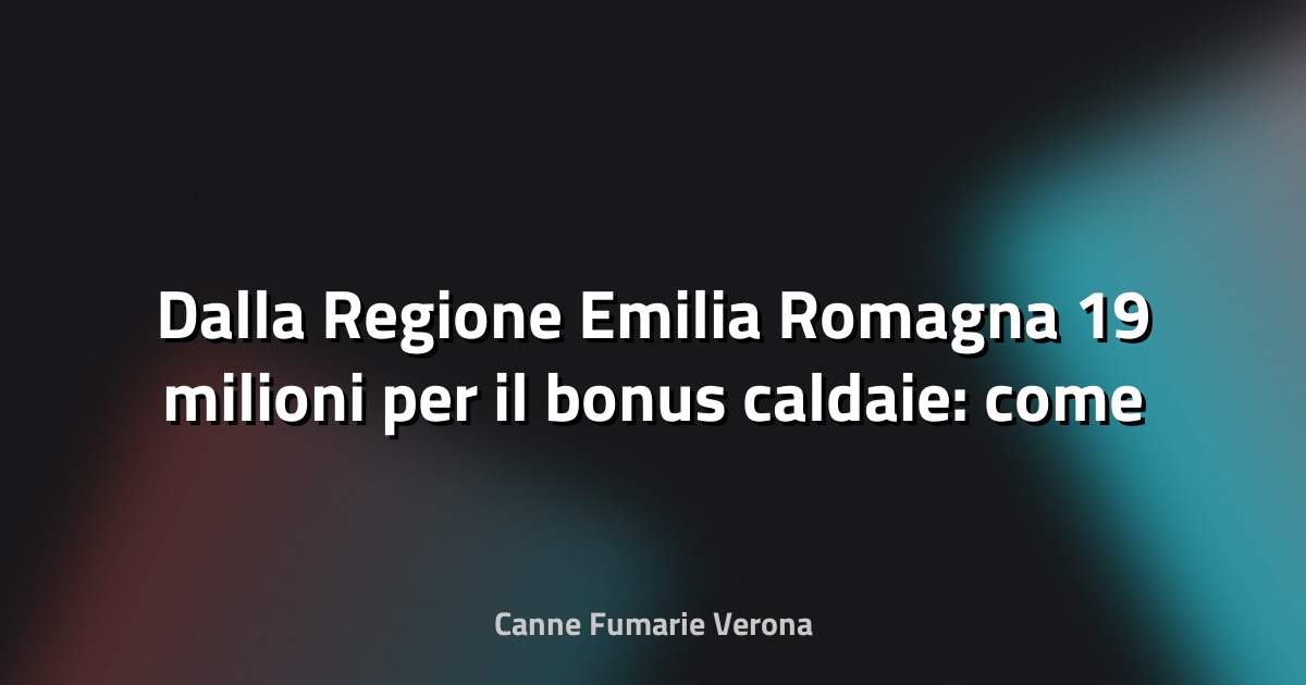 🔥 Dalla Regione Emilia Romagna 19 milioni per il bonus caldaie: come richiederlo - Il Resto del Carlino