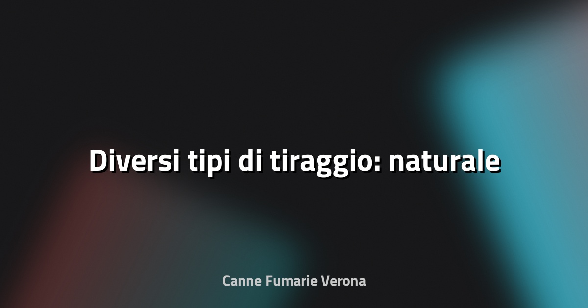 🔥 Diversi tipi di tiraggio: naturale