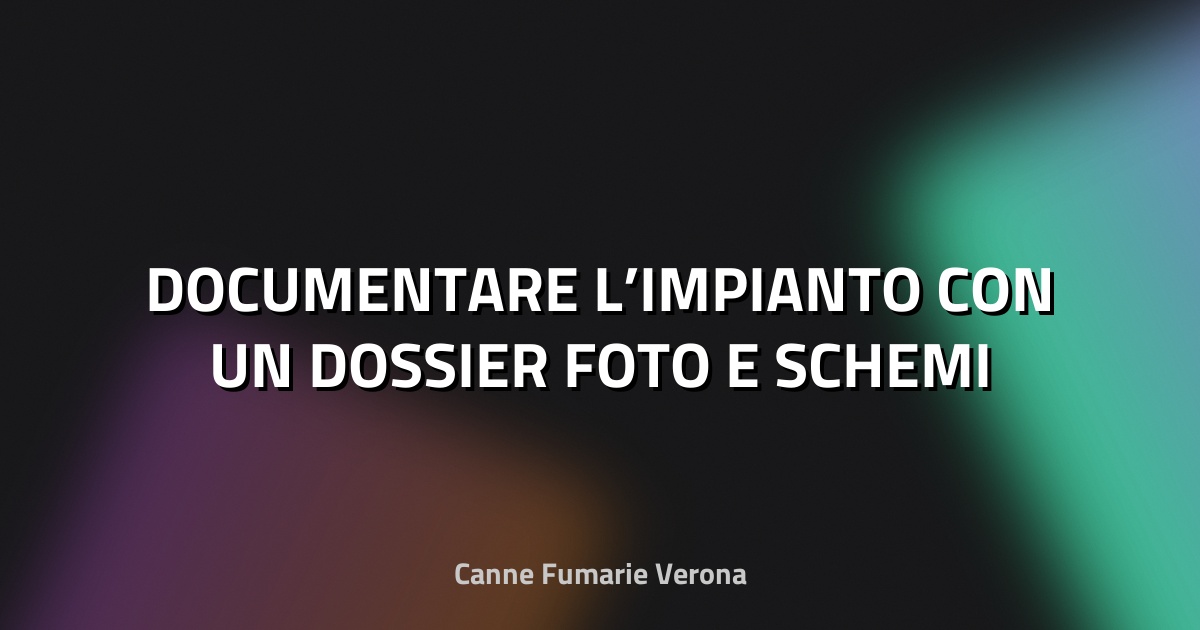 🔥 DOCUMENTARE L’IMPIANTO CON UN DOSSIER FOTO E SCHEMI
