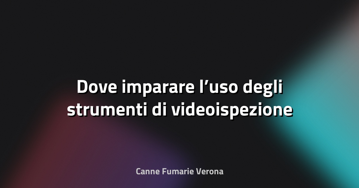 🔍 Dove imparare l’uso degli strumenti di videoispezione