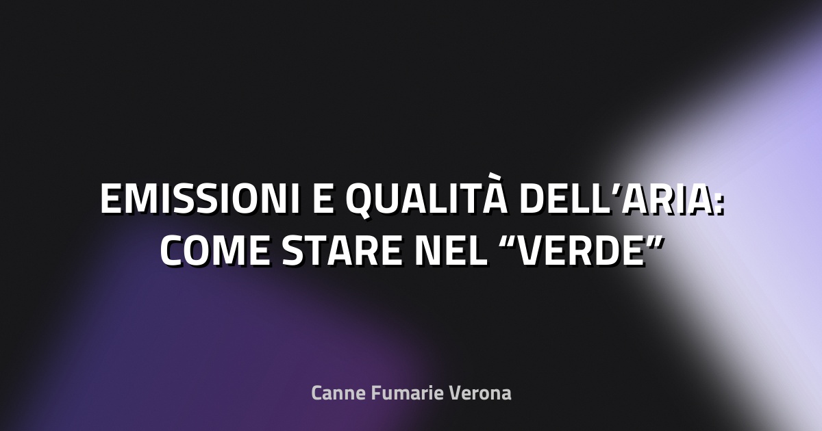 🌿 EMISSIONI E QUALITÀ DELL’ARIA: COME STARE NEL “VERDE”