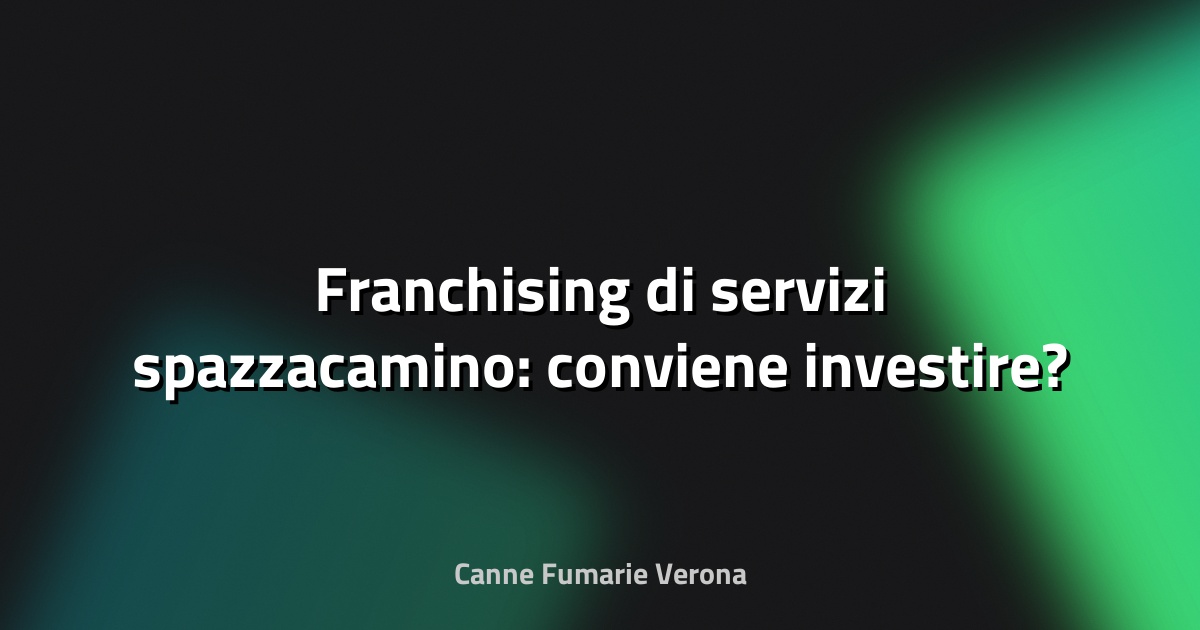 🧹 Franchising di servizi spazzacamino: conviene investire?