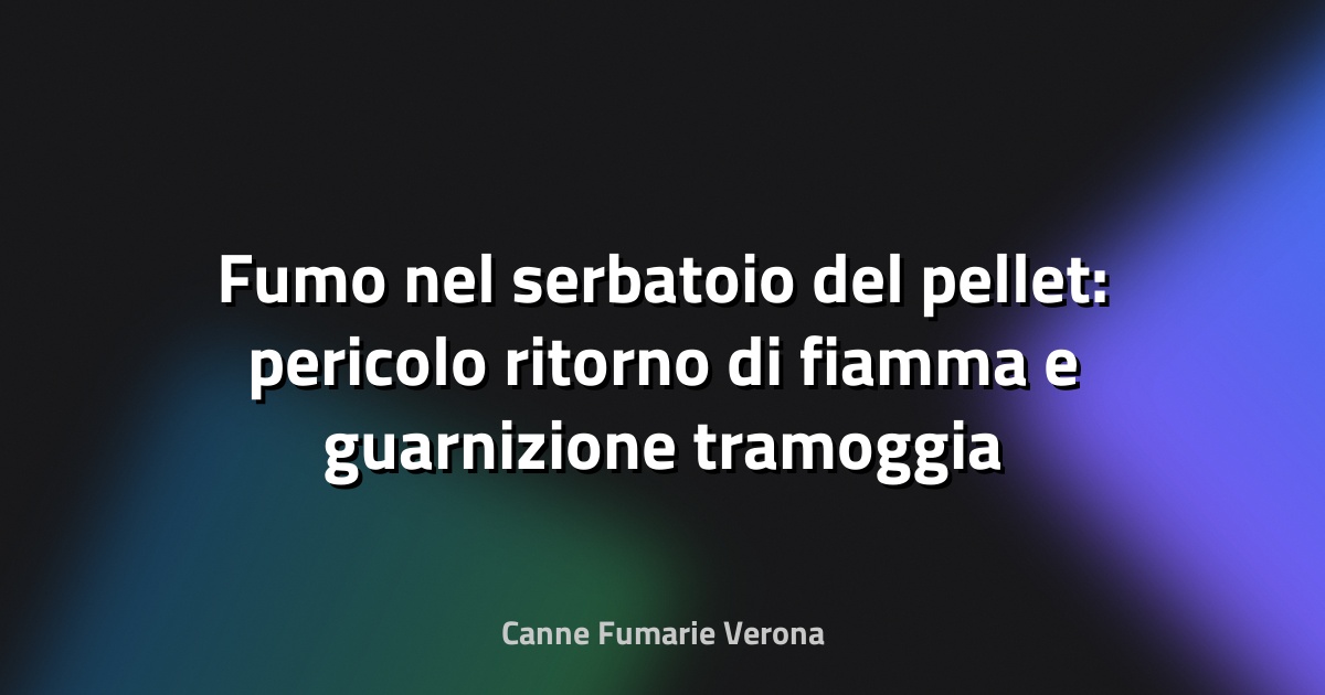 Fumo nel serbatoio del pellet: pericolo ritorno di fiamma e guarnizione tramoggia