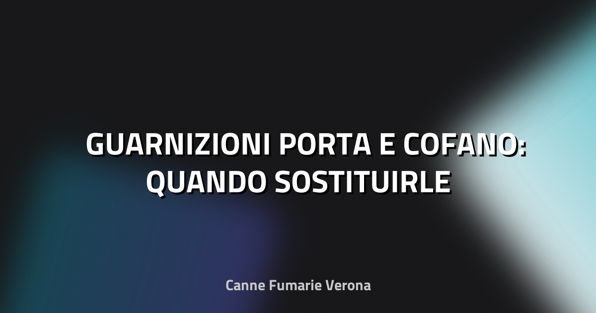 🛠️ GUARNIZIONI PORTA E COFANO: QUANDO SOSTITUIRLE