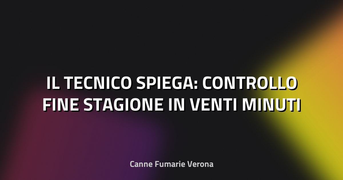 🔥 IL TECNICO SPIEGA: CONTROLLO FINE STAGIONE IN VENTI MINUTI
