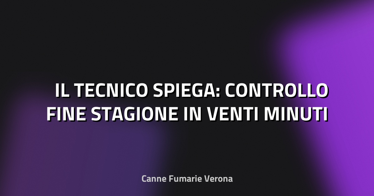 🛠️ IL TECNICO SPIEGA: CONTROLLO FINE STAGIONE IN VENTI MINUTI