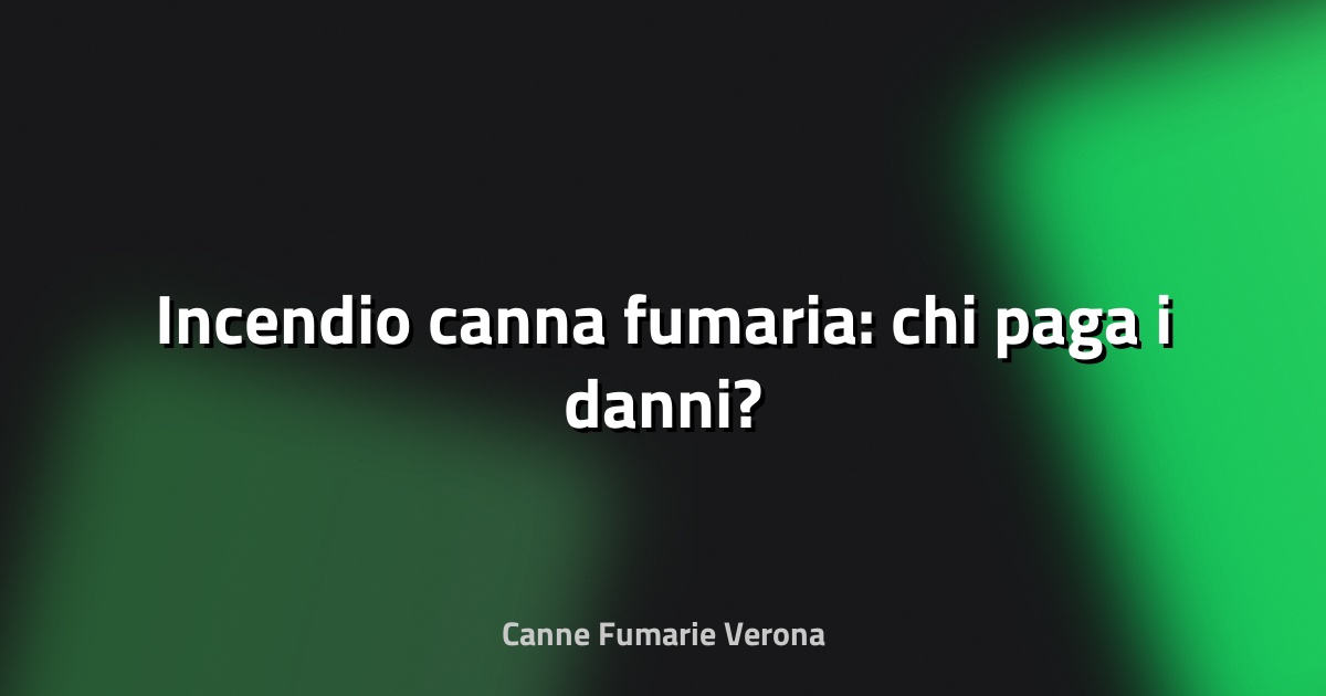 🔥 Incendio canna fumaria: chi paga i danni?
