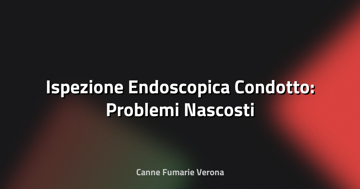 🔍 Ispezione Endoscopica Condotto: Problemi Nascosti