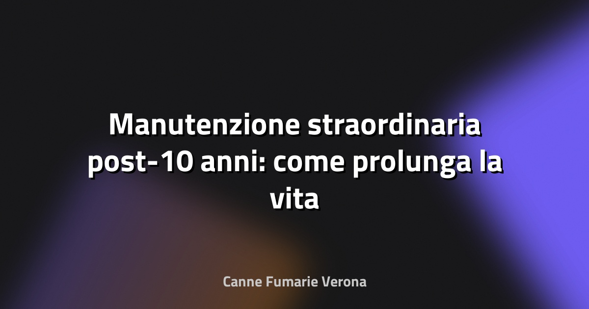 🔧 Manutenzione straordinaria post-10 anni: come prolunga la vita del veicolo