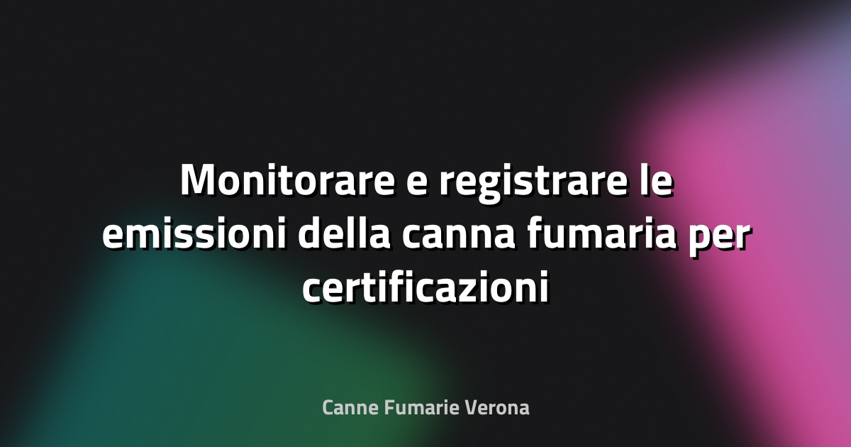 🌿 Monitorare e registrare le emissioni della canna fumaria per certificazioni