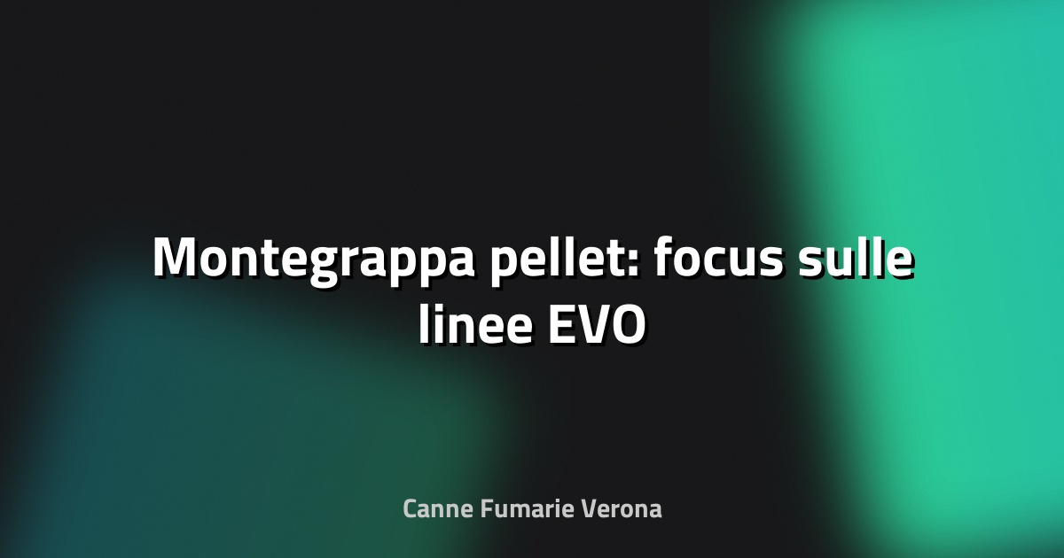 🔥 Montegrappa pellet: focus sulle linee EVO