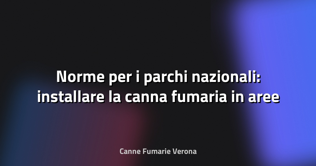 🌲 Norme per i parchi nazionali: installare la canna fumaria in aree protette