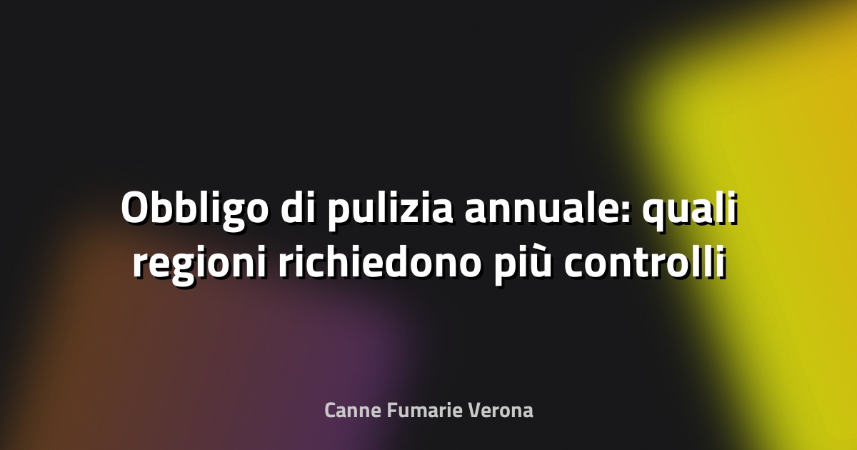 🧹 Obbligo di pulizia annuale: quali regioni richiedono più controlli