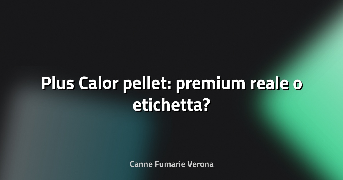 🔥 Plus Calor pellet: premium reale o etichetta?