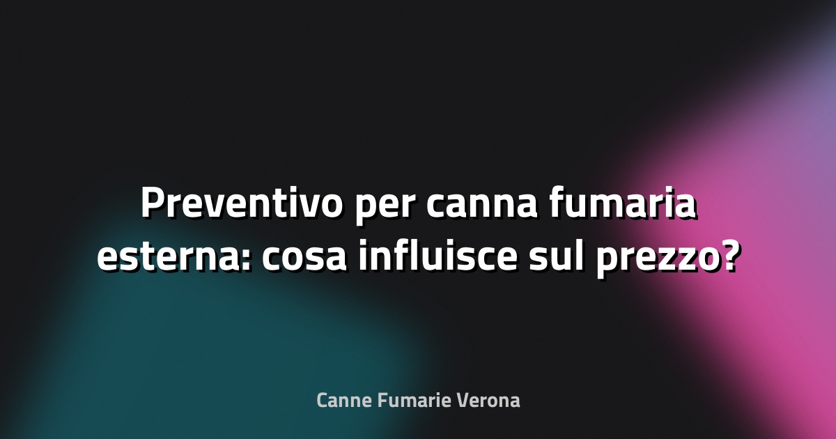 🔥 Preventivo per canna fumaria esterna: cosa influisce sul prezzo?
