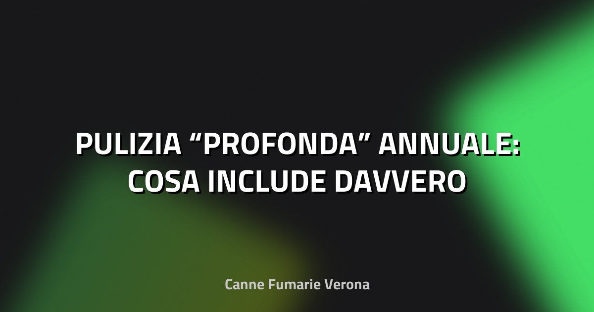 🧹 PULIZIA “PROFONDA” ANNUALE: COSA INCLUDE DAVVERO