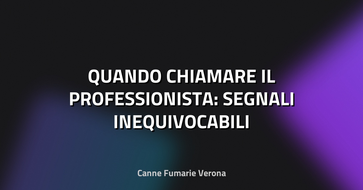 🔥 QUANDO CHIAMARE IL PROFESSIONISTA: SEGNALI INEQUIVOCABILI