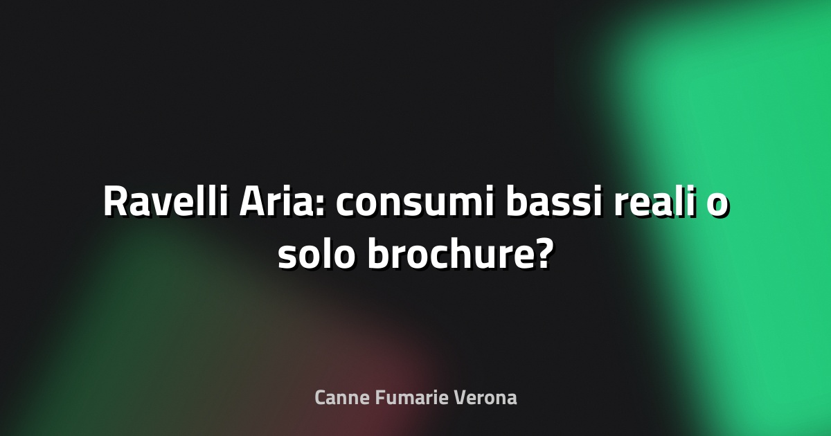 🔥 Ravelli Aria: consumi bassi reali o solo brochure?