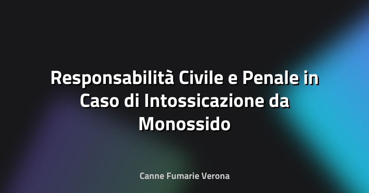 Responsabilità Civile e Penale in Caso di Intossicazione da Monossido
