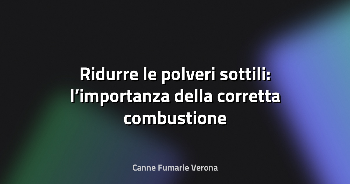 🔥 Ridurre le polveri sottili: l’importanza della corretta combustione
