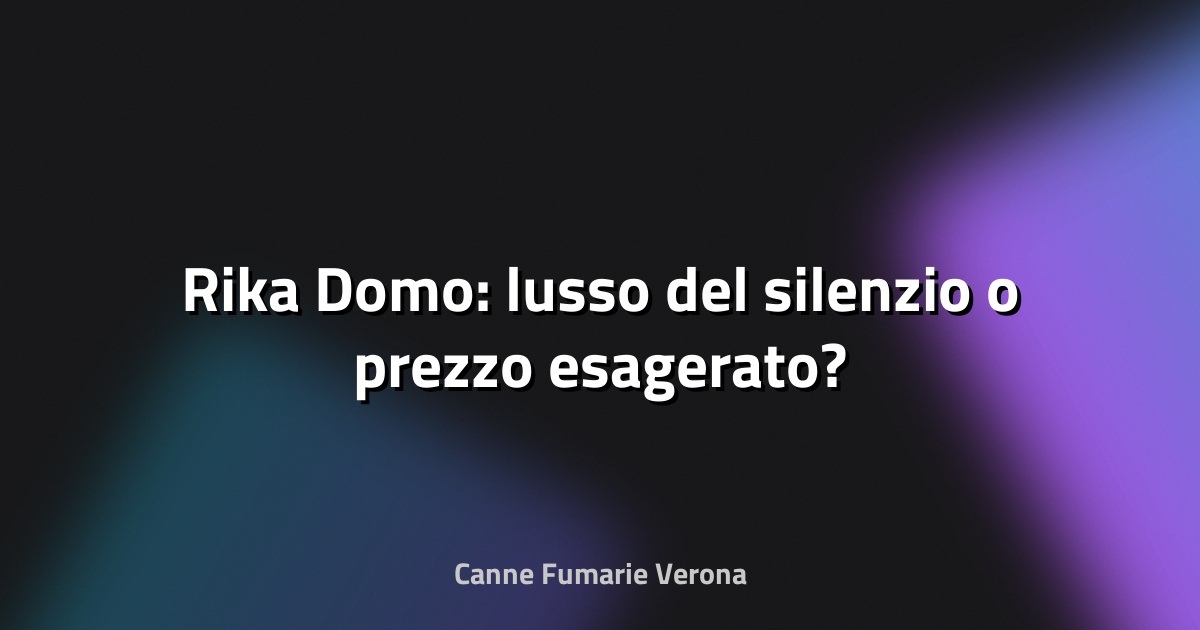 🔥 Rika Domo: lusso del silenzio o prezzo esagerato?