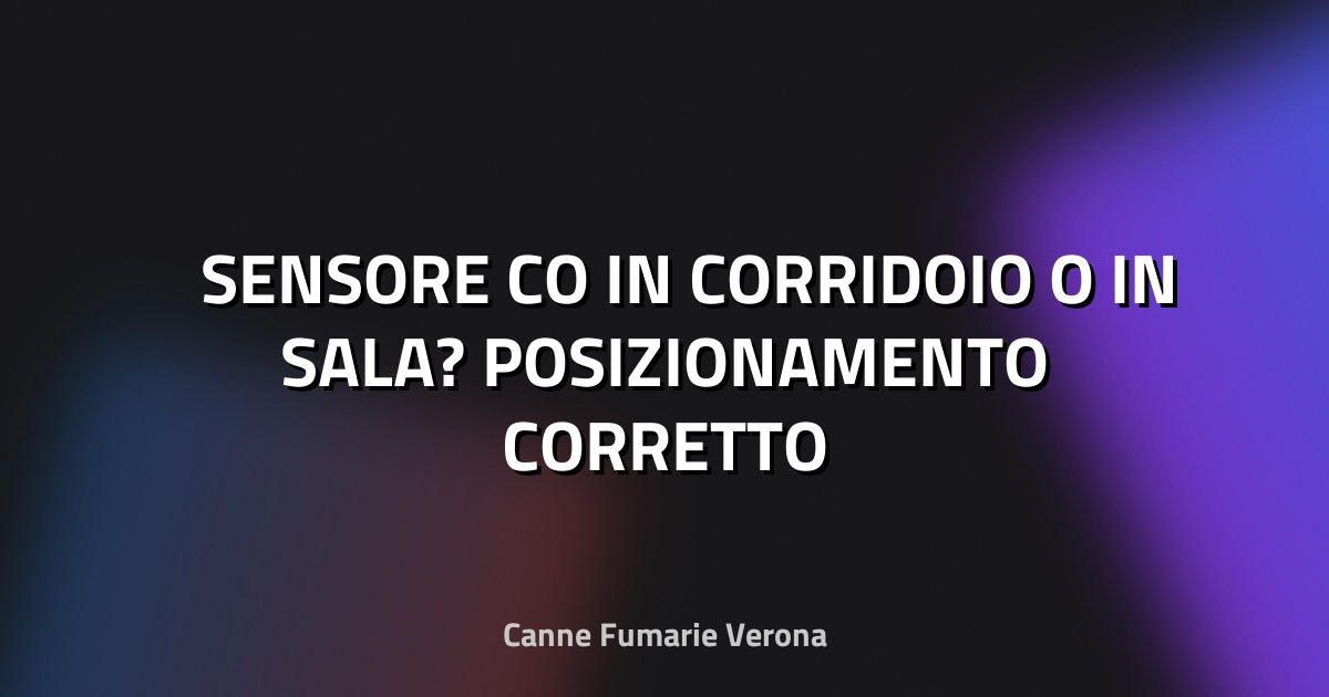 ⚠️ SENSORE CO IN CORRIDOIO O IN SALA? POSIZIONAMENTO CORRETTO