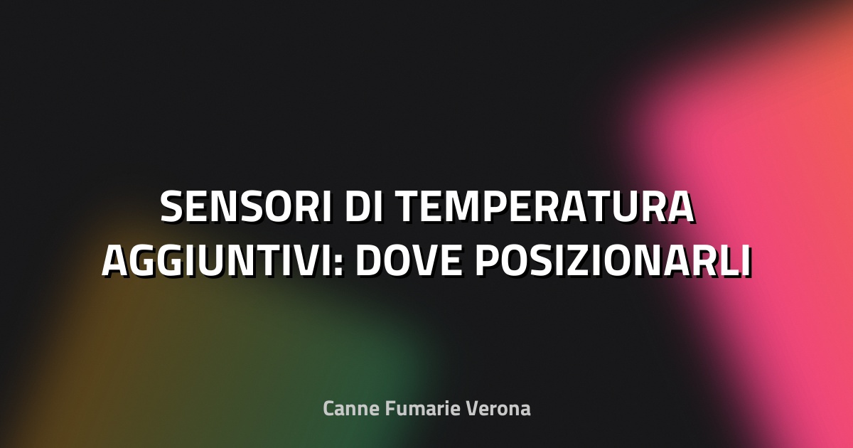 🔍 SENSORI DI TEMPERATURA AGGIUNTIVI: DOVE POSIZIONARLI