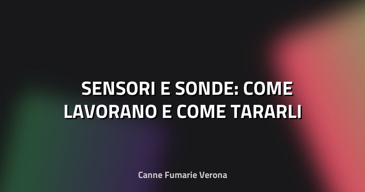🛠️ SENSORI E SONDE: COME LAVORANO E COME TARARLI