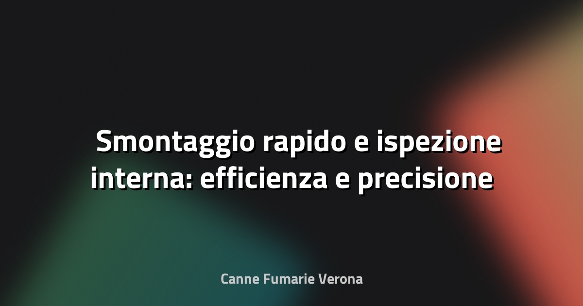 🛠️ Smontaggio rapido e ispezione interna: efficienza e precisione al servizio dell’industria