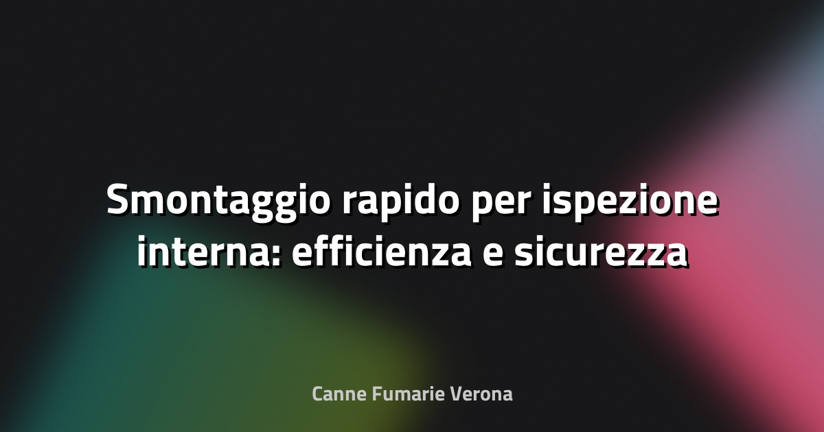 🛠 Smontaggio rapido per ispezione interna: efficienza e sicurezza in primo piano