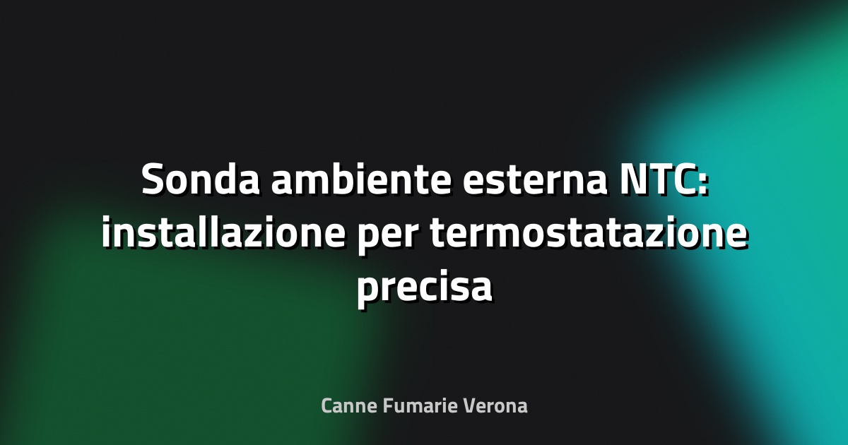 Sonda ambiente esterna NTC: installazione per termostatazione precisa
