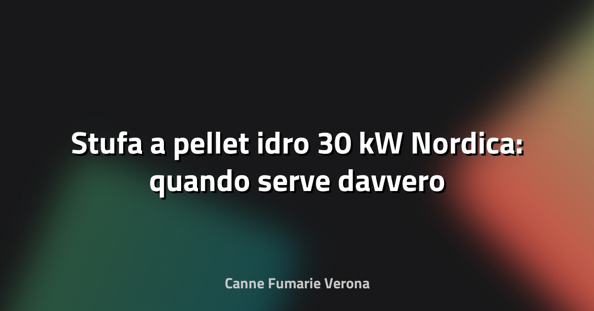 🔥 Stufa a pellet idro 30 kW Nordica: quando serve davvero