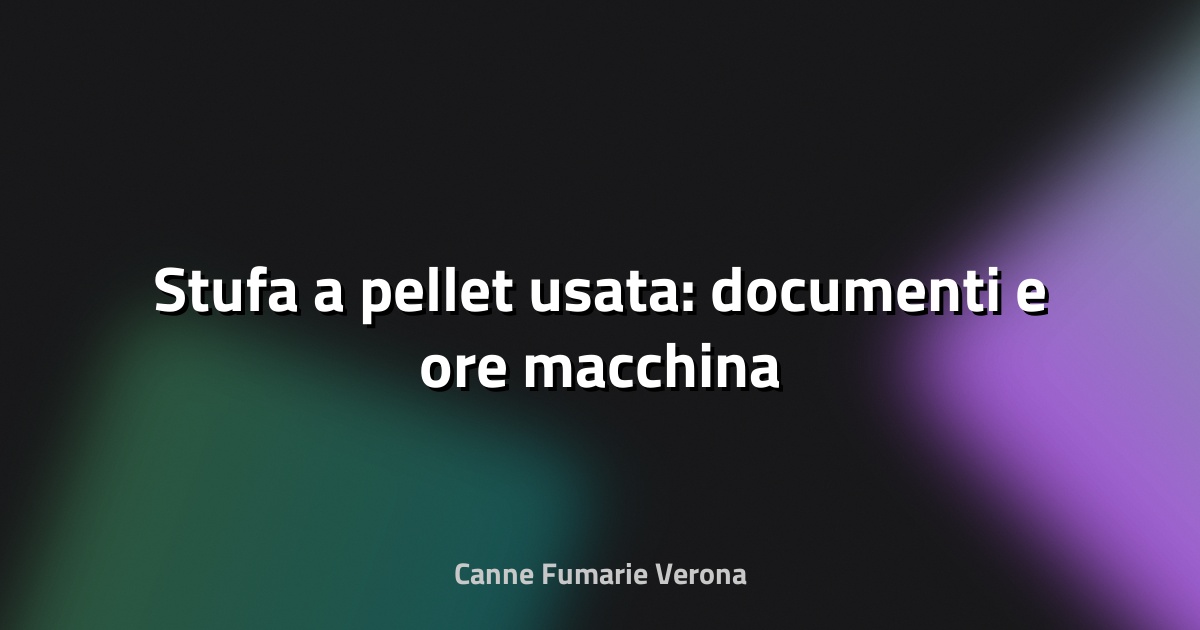 🔥 Stufa a pellet usata: documenti e ore macchina