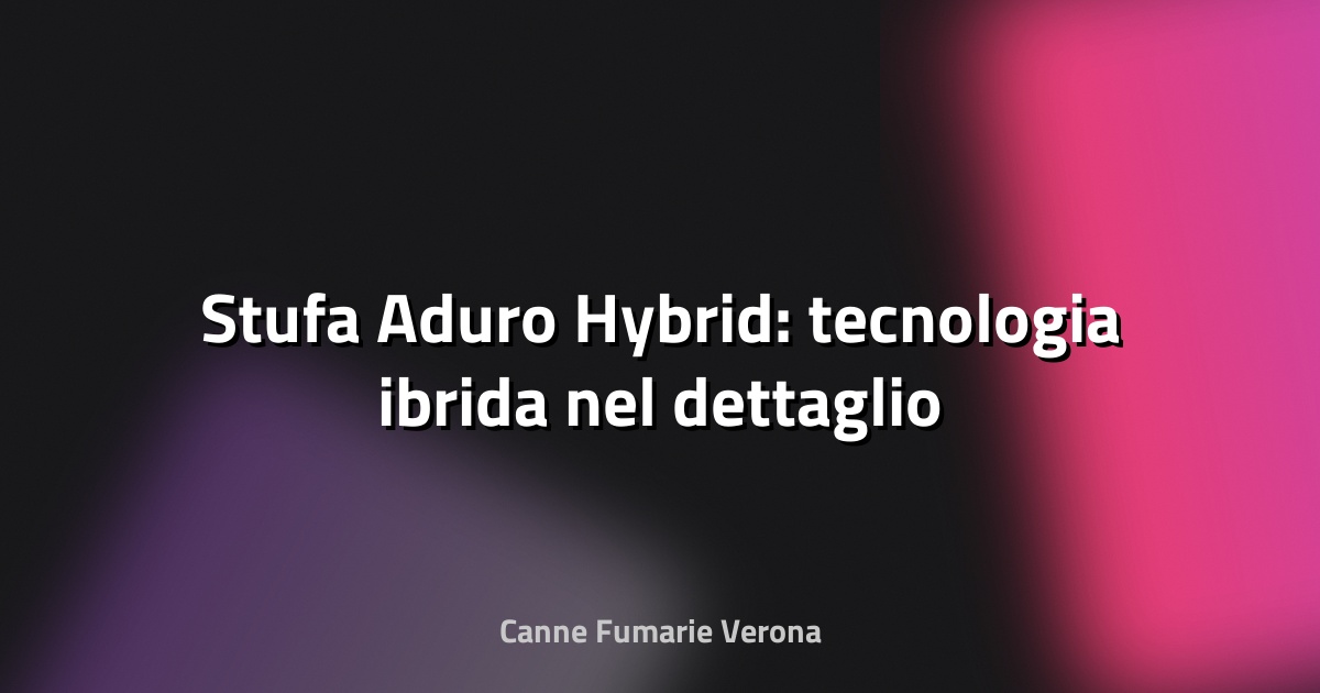 🔥 Stufa Aduro Hybrid: tecnologia ibrida nel dettaglio