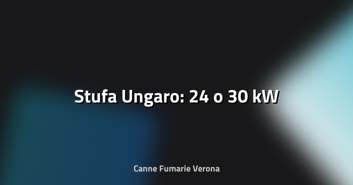 🔥 Stufa Ungaro: 24 o 30 kW
